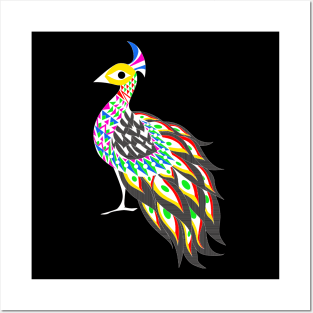 ecopop peacock queen in royal pattern art Posters and Art